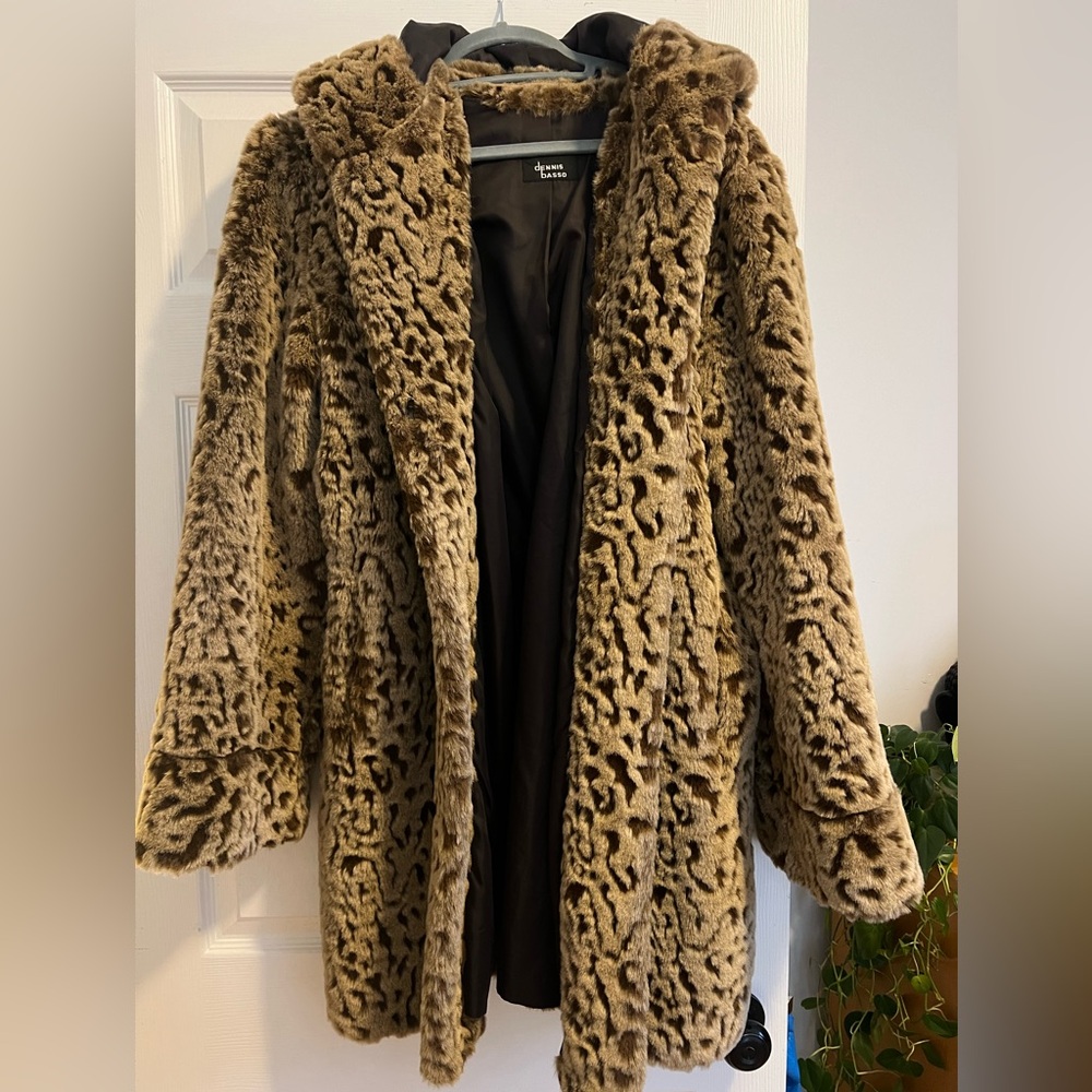 Dennis Basso Leopard Print Teddy Jacket